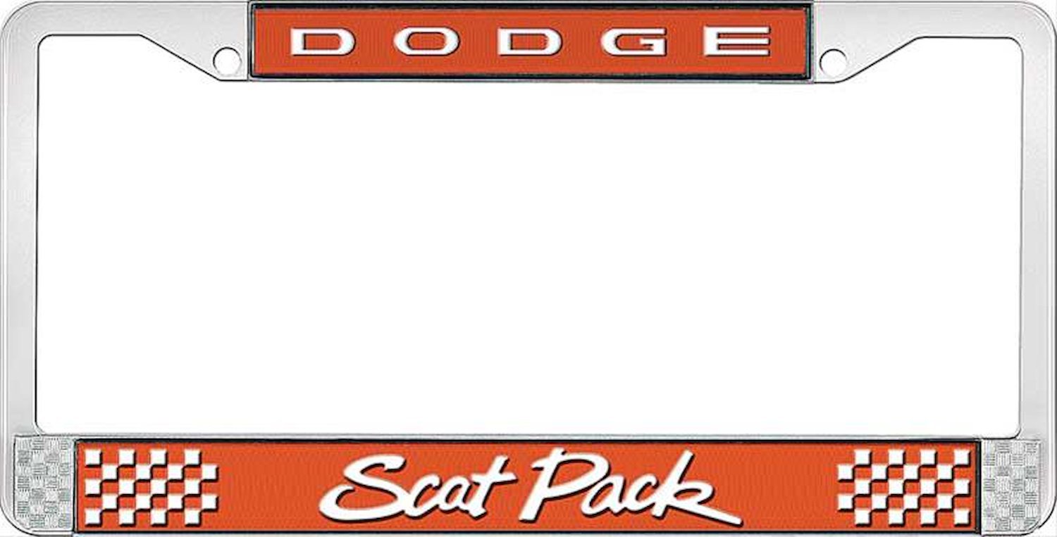 Hemi Orange Dodge Scat Pack License Plate Frame