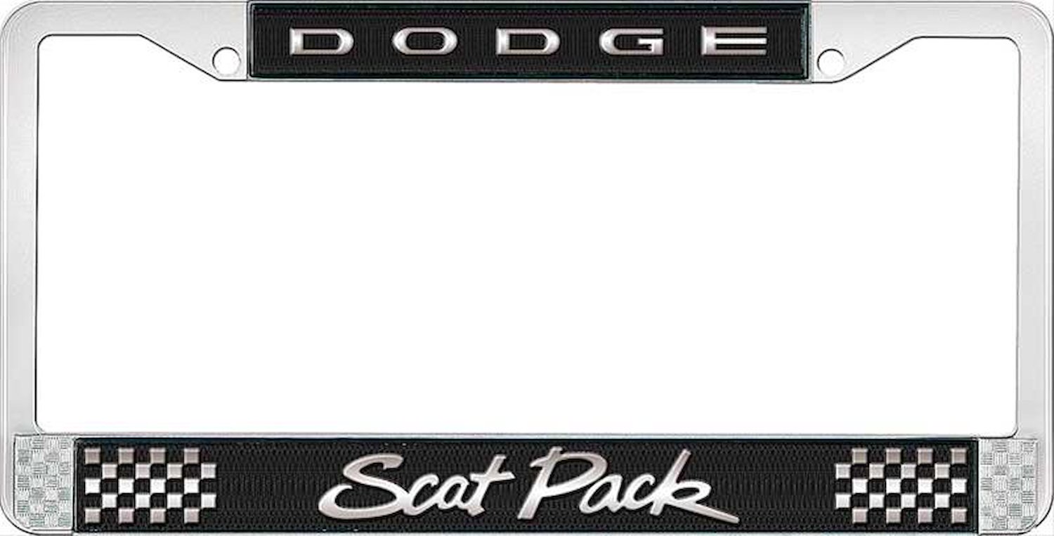 LF152098 License Plate Frame Black/Silver Dodge Scat Pack