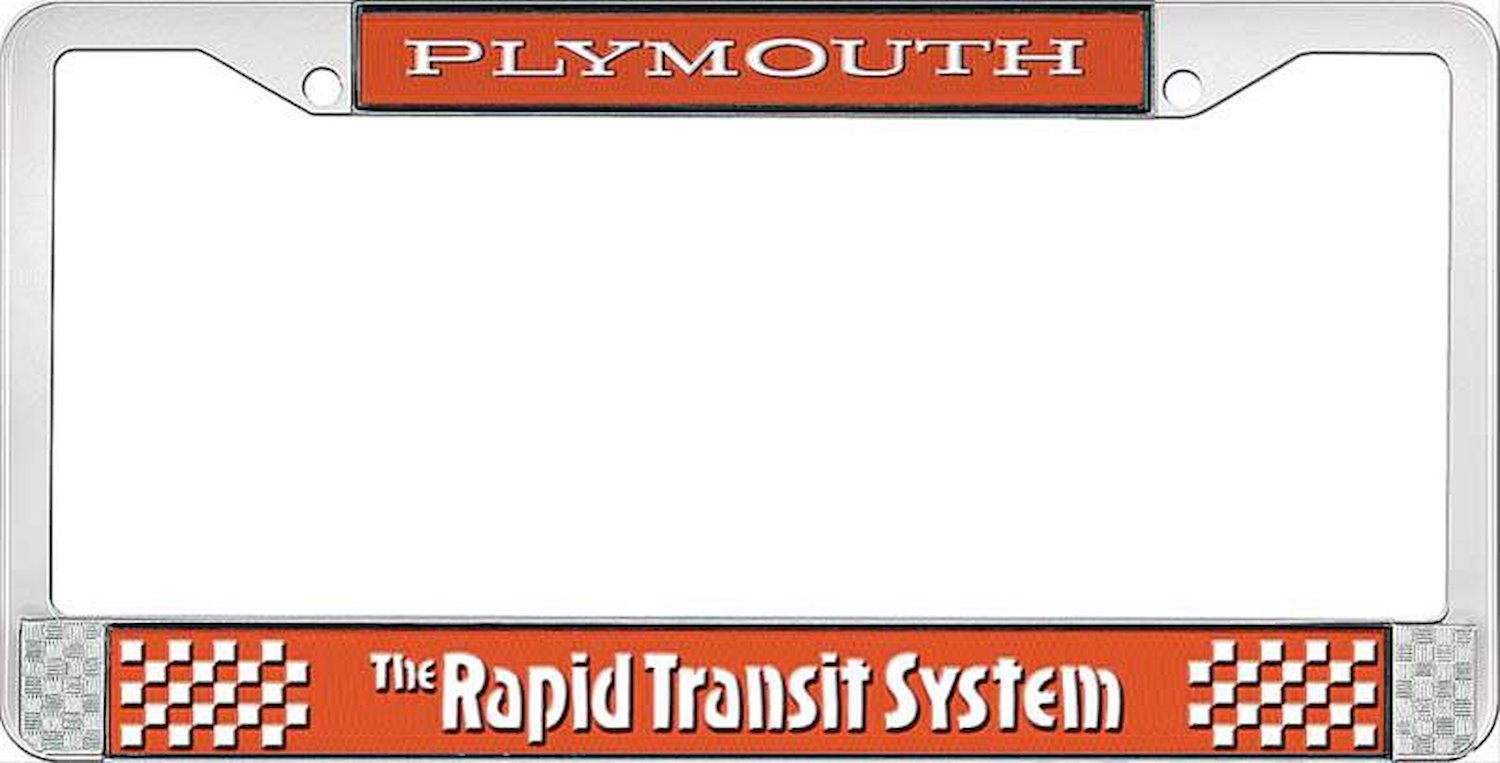 LF152105 License Plate Frame Tor Red Plymouth Rapid Transit System