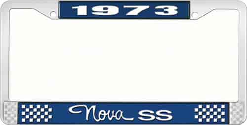 1973 Nova SS License Plate Frame Style 3 Blue