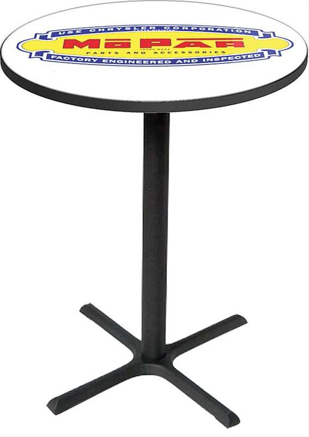 MD671101 Pub Table With Black Base 1948-53 Style Mopar parts And Accessories Logo