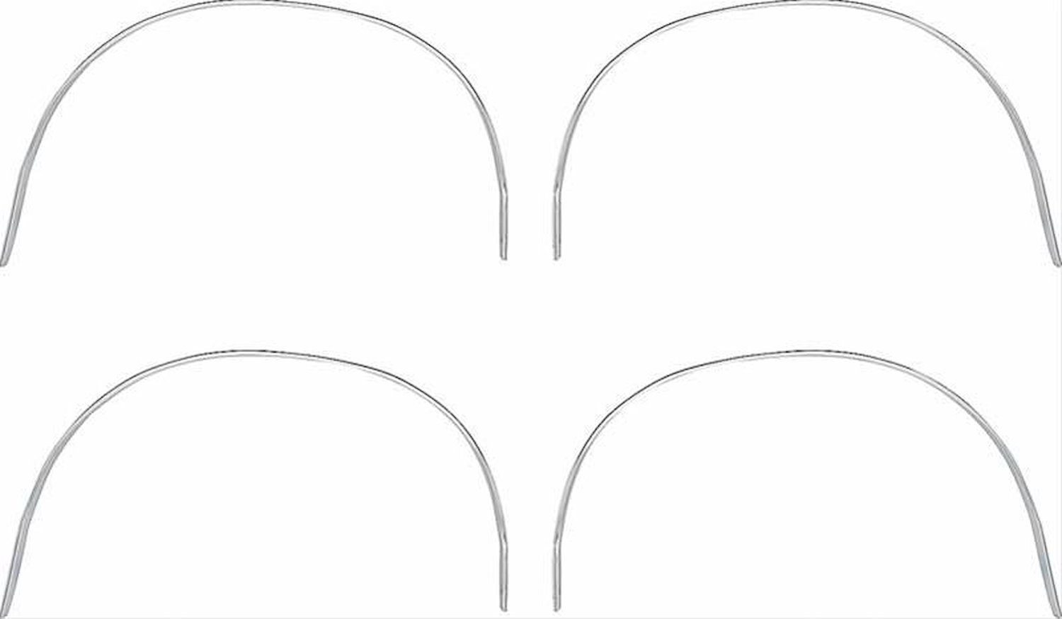 MN1485 Wheel Opening Molding Set 1973-74 Dodge Charger; Front And Rear; 4-Piece Set; Made In USA