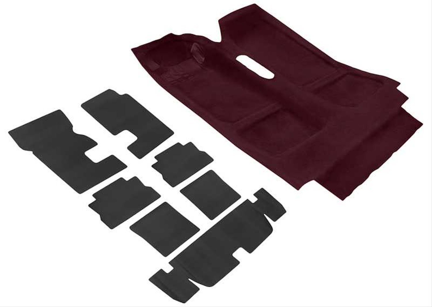 R2915 Passenger And Hatch Area Carpet And Underlay Set 1990 Camaro Maroon Cut Pile Passenger And Hatch Area Carpet And Underlay