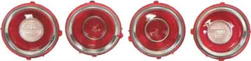 R531 Tail Lamp/Back Up Lens Kit 1971-73 Camaro RS with Chrome Trim Ring (2nd Design)
