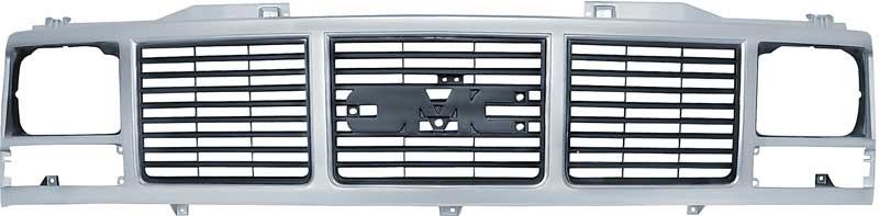 Front Grille Fits Select 1988-1993 GMC Pickup, Jimmy, Suburban & Yukon Models [Argent Silver]