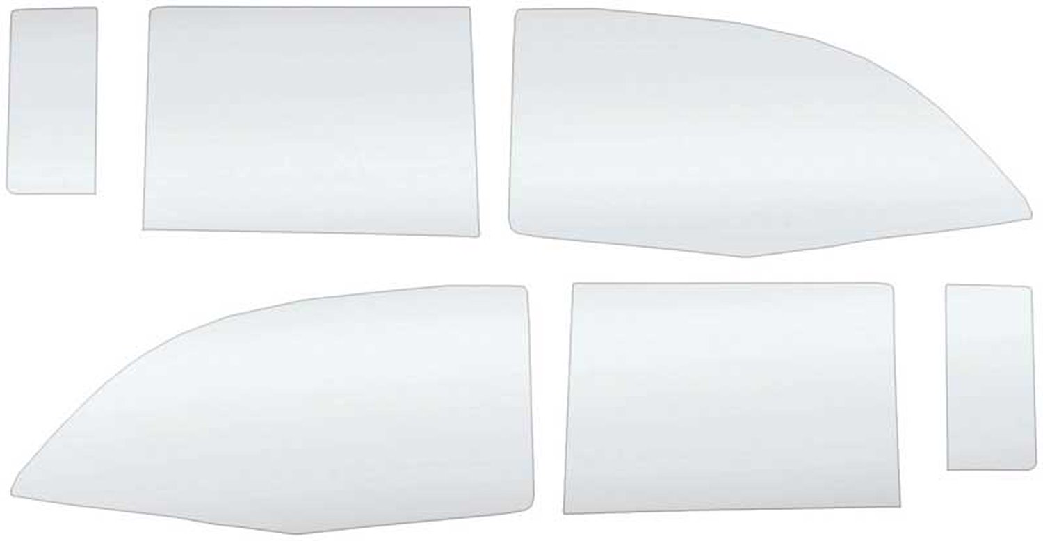 TF41052A Clear Side Window Glass Set 1956-57 Chevrolet 4-Door Hardtop 6-Pieces Clear