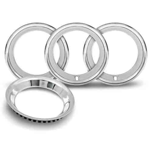 Stainless Steel Round Lip Trim Ring Kit 15" x 7", Repro Wheel Only