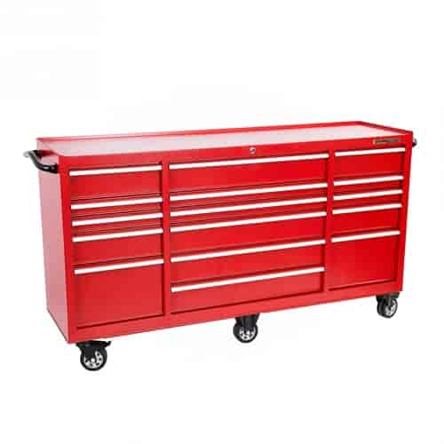 72 IN 16 DRW CABINET RED