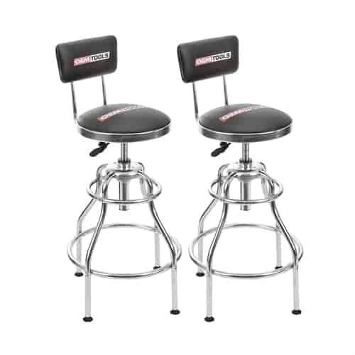 Adjustable Hydraulic Stools with Backrests Black Set of Two