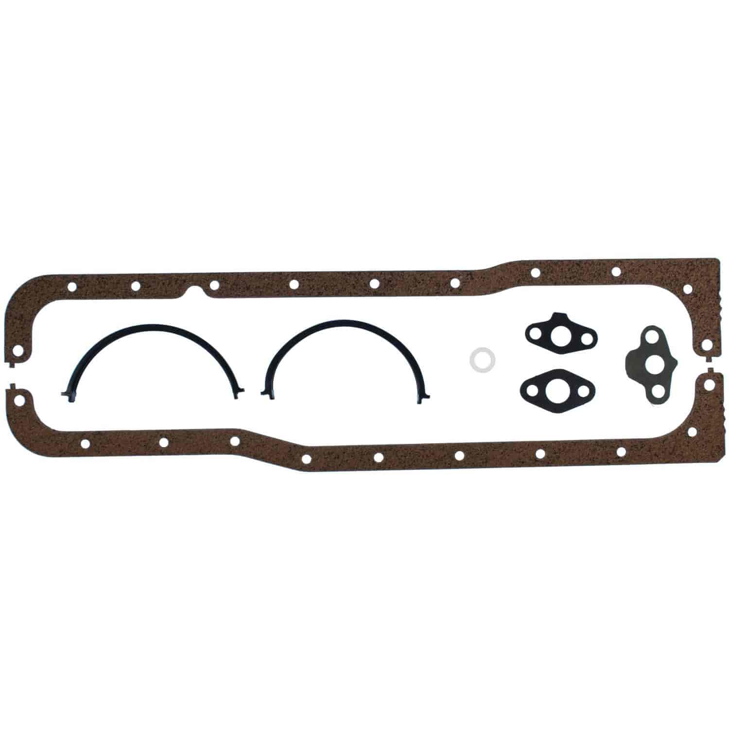 Oil Pan Gasket Set 1962-1995 Small Block Ford 221/255/260/289/302 in Cork with Metal Carrier