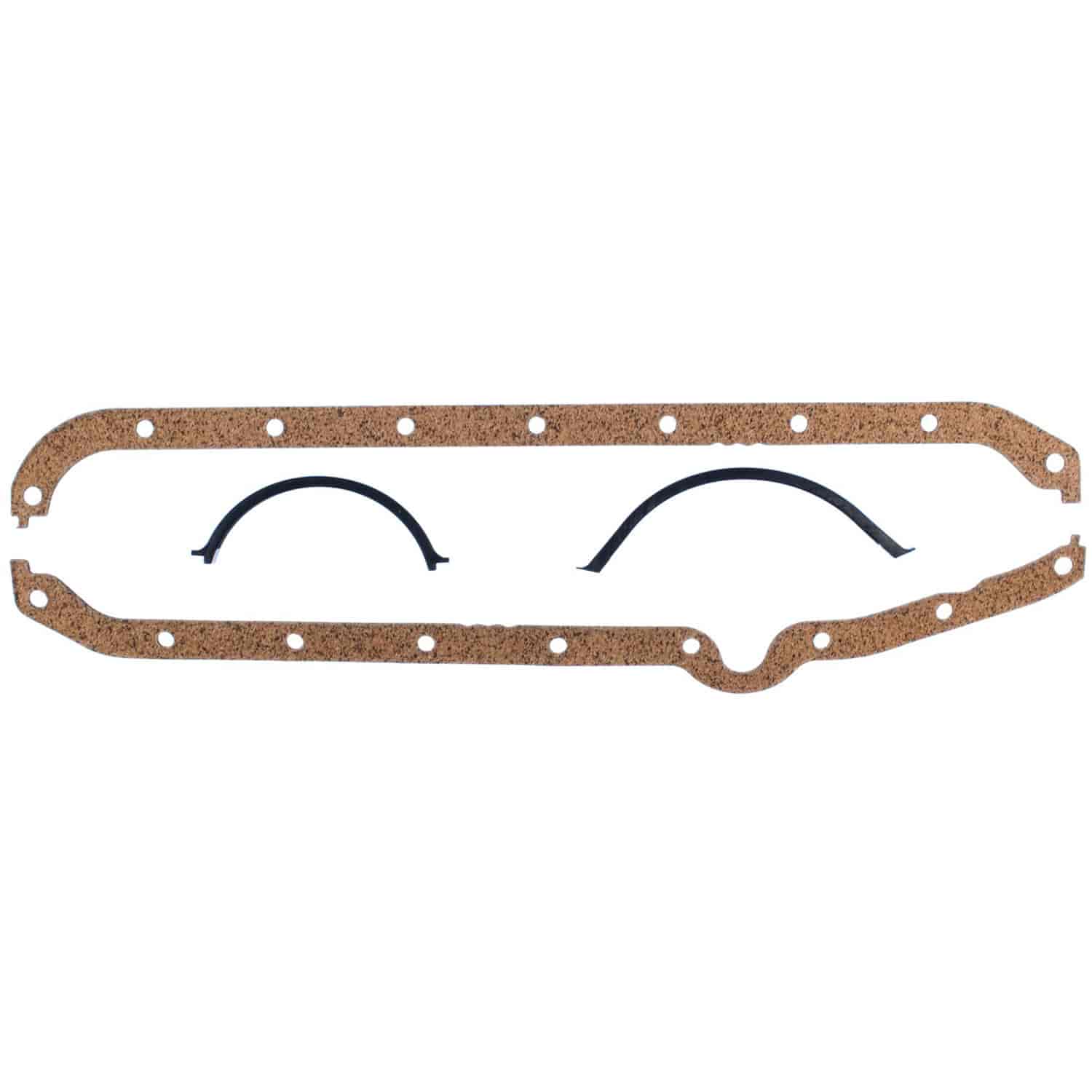 Oil Pan Gasket Set 1957-1974 Small Block Chevy 265/283/307/327/350/400 in Cork with Metal Carrier