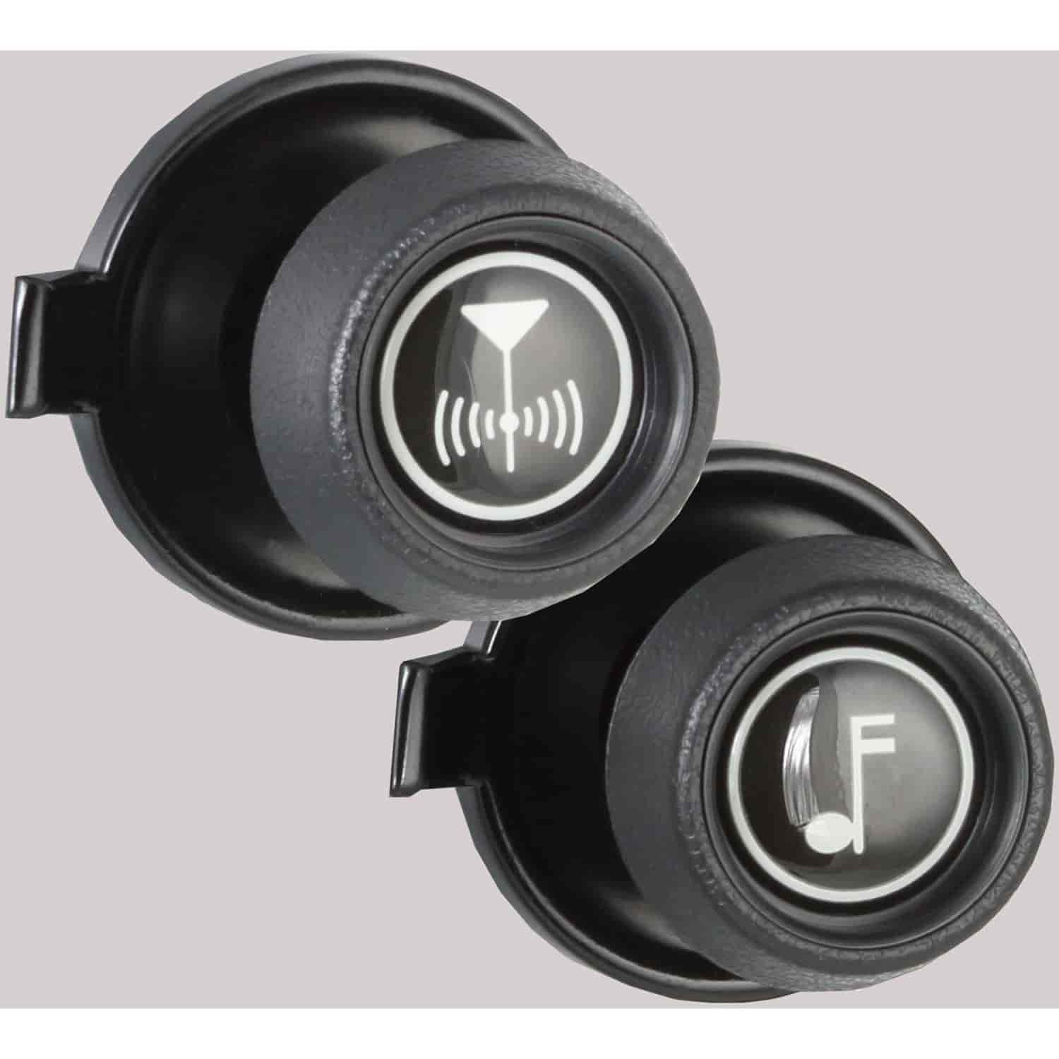 Black Knob Set Black Backing Plates