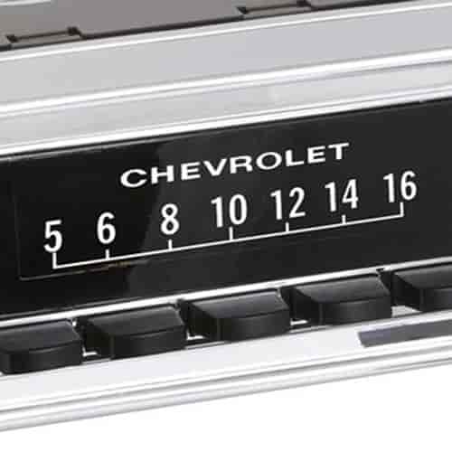 GM-licensed Vintage Look Radio Dial Screen Protectors Chevrolet Block Logo