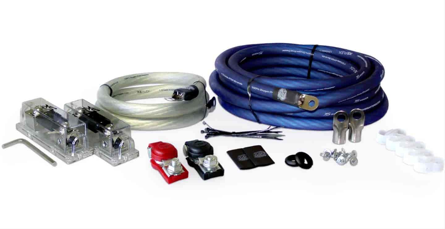 XS FLEX 1/0 AWG 3500-4000W Install Kit with 2 350A Fuses and Holders