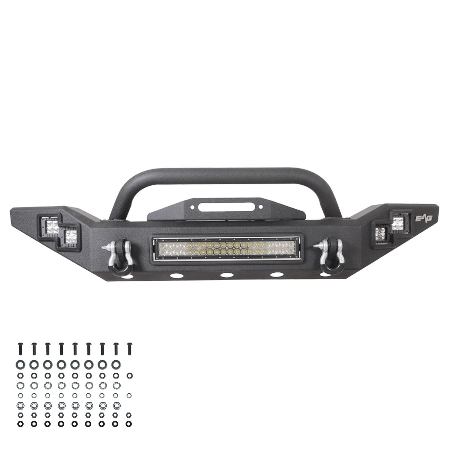 Full-Width Front Bumper with LED Lights Fits Select