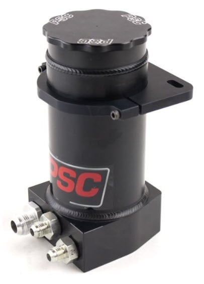 SR146H-6-10-SA Pro-Touring Remote Fluid Reservoir for Hydroboost Brakes w/-6 AN Return & -10 JIC Feed  [Black Anodized]