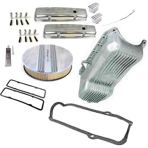 Finned Engine Dress-Up Kit Small Block Chevy Includes: