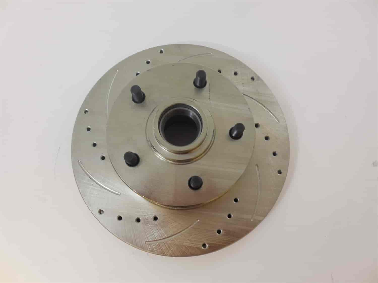 1967-72 CHEVELLE 1969-74 NOVA ROTOR DRILLED/SLOTTED 7/16 X20 STUD SIZE WHITE ZINC RIGHT SIDE