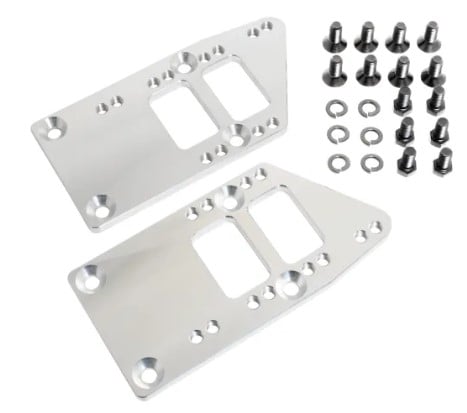 Billet Aluminum Motor Mount Adapter Plates for GM Gen III, IV LS Engines [Natural Finish]