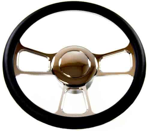 T Style Billet Aluminum Steering Wheel Complete Kit