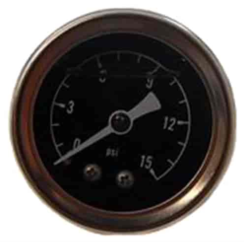 Oil-Filled Mechanical Fuel Pressure Gauge 0-15 psi