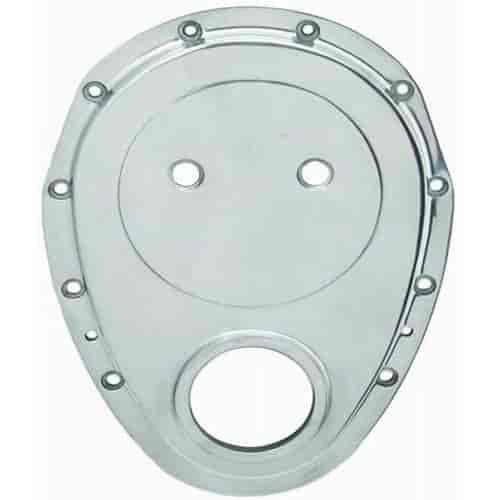 Chrome Aluminum SB Chevy V8 Timing Chain Cover Set (Includes Gaskets Seal / Hardware)