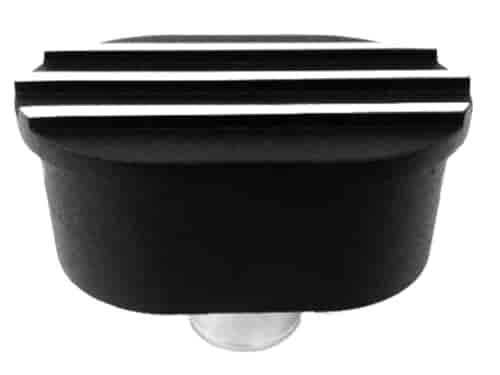 BLACK ALUMINUM OVAL PUSH-IN BREATHER - FINNED