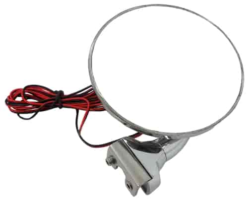 CHROME 4 PEEP MIRROR -SHORT ARM W/LED LIGHT DRIVER OR PASSENGER SIDE
