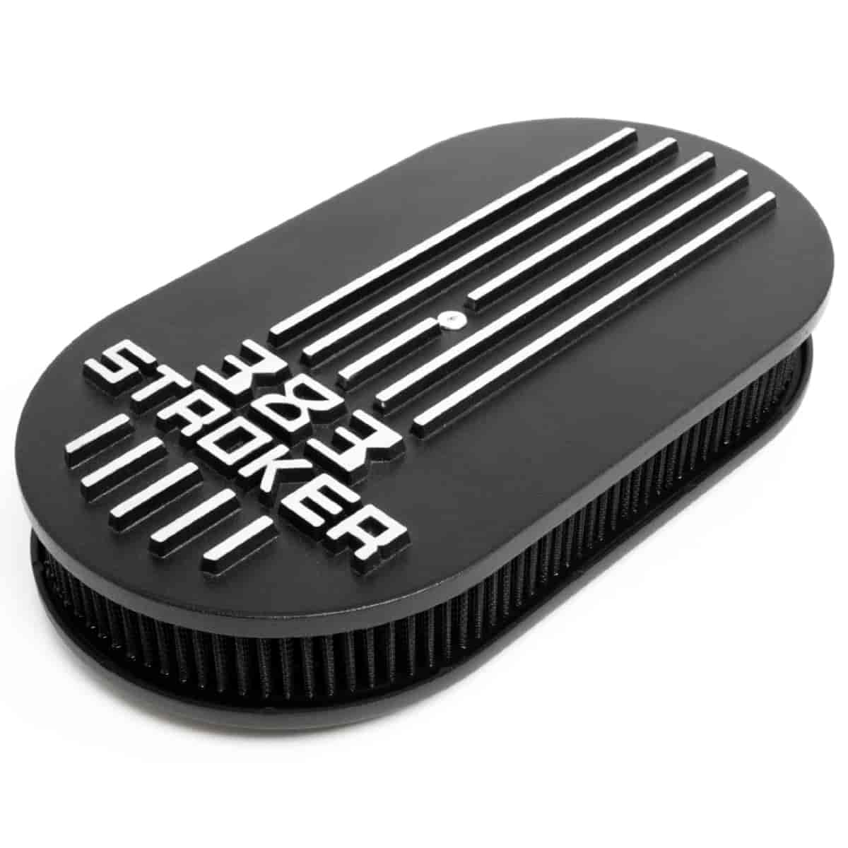 383 Stroker Oval Air Cleaner Assembly [Black Finish with Black Filter]