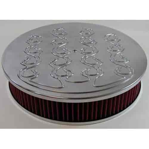 Round Raised Flame Style Top Air Cleaner Set 14" x 3"
