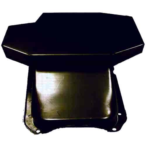 Black 1986-up SB Chevy Champion Style Oil Pan - Passenger Side Dipstick (7 qts)