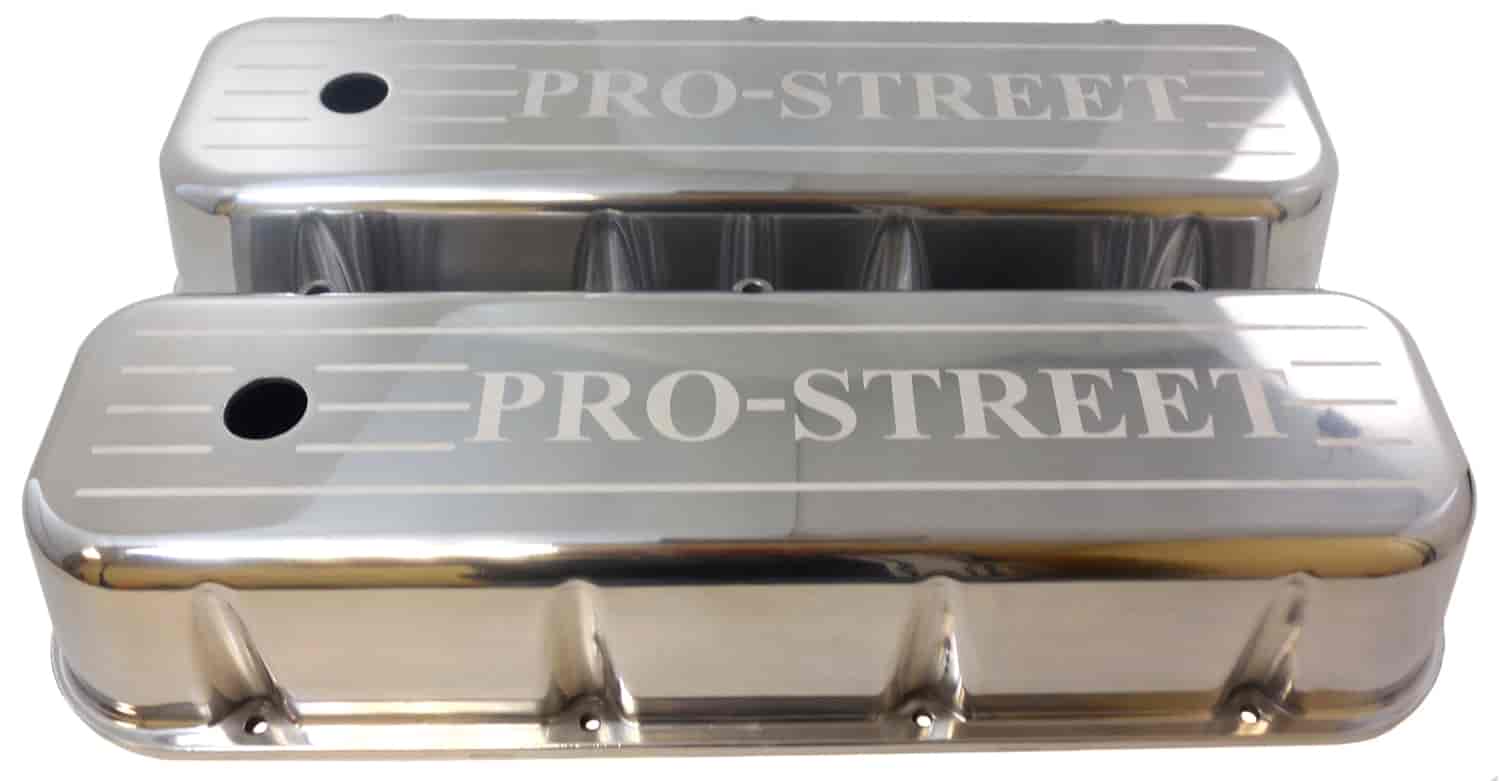 PRO STREET BB CHEVY 1965-95 396-502 TALL VALVE COVERS WITH HOLE 3 11-16 TALL W/BOLTS