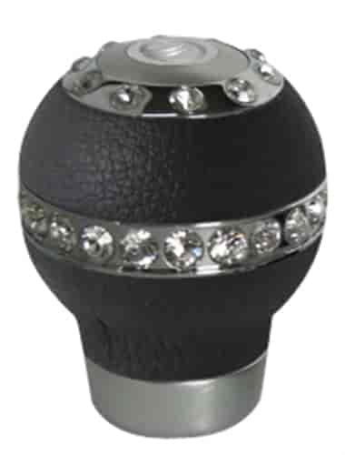 ALUMINUM LEATHER AND CRYSTAL SHIFT KNOB