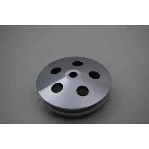 Polished Aluminum Early GM Double Groove Power Steering Pulley