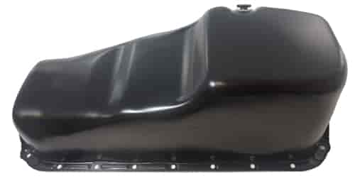 Black Powdercoated Steel Stock Oil Pan 1955-79 Small Block Chevy 283-400 V8