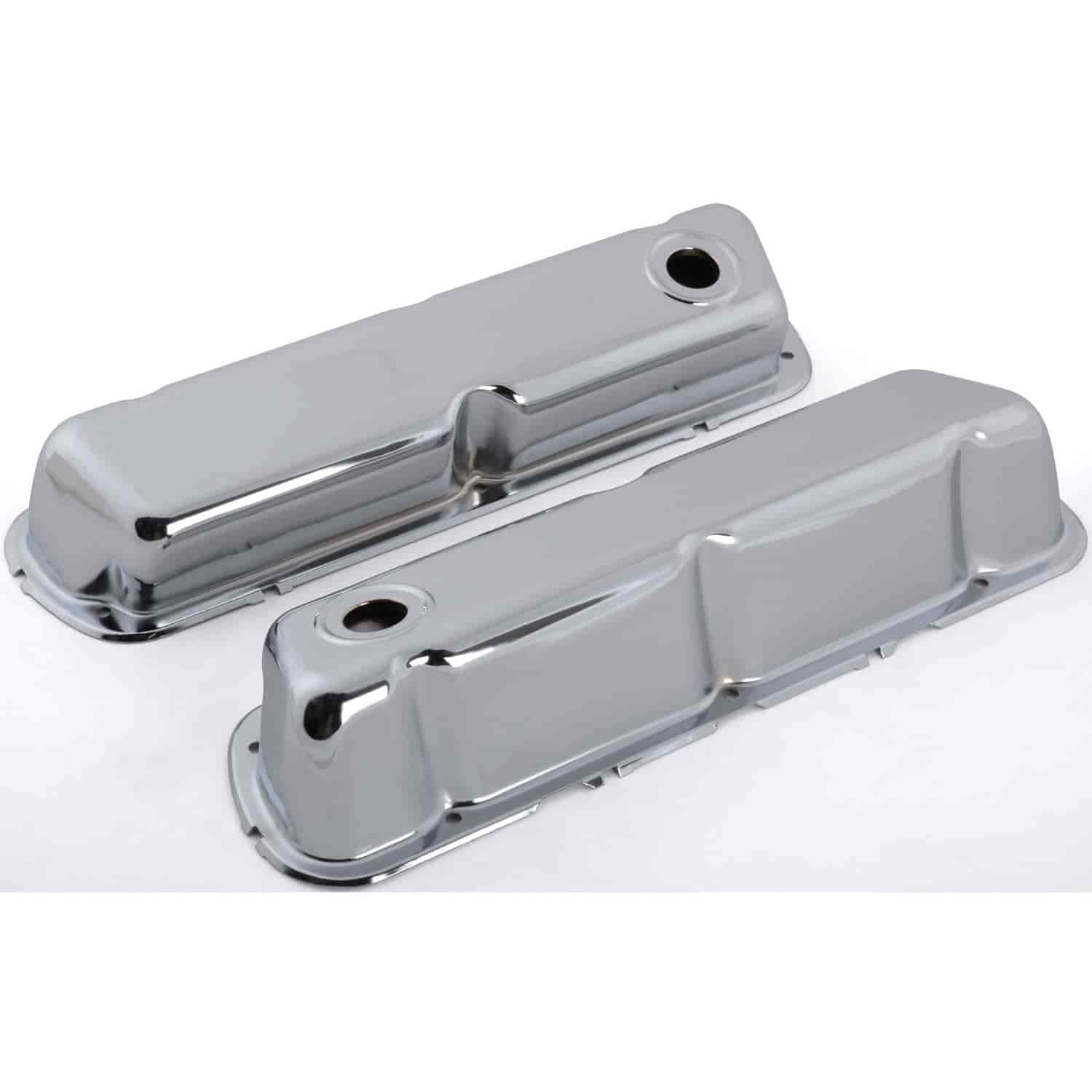 Tall Chrome Steel Valve Covers 1962-85 Small Block