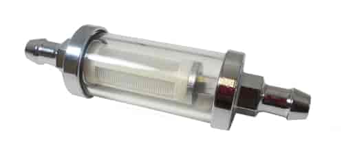 Glass and Chrome Fuel Filter 3/8" Inlet/Outlet