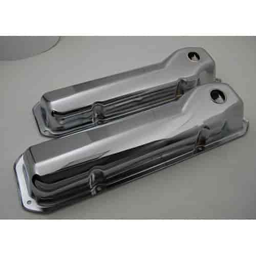 Tall Chrome Steel Valve Covers 1970-Up Small Block