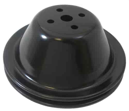 BLACK SB CHEVY 283-350 V8 SINGLE GROOVE WATER PUMP PULLEY - SWP UPPER