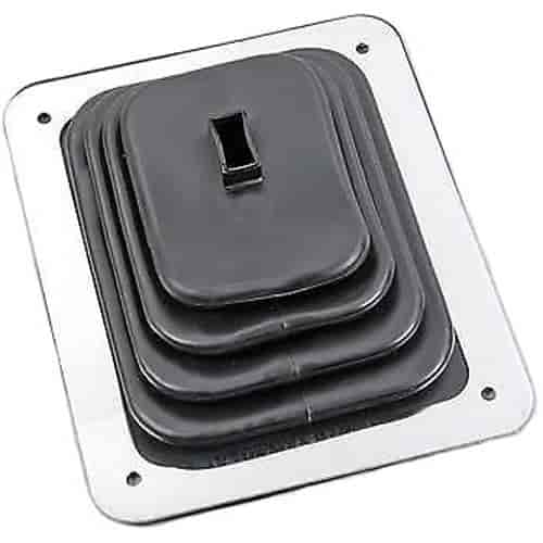 Heavy-Duty Rubber Shifter Boot 5-5/8" x 6-3/4" With Chrome Plated Steel Ring