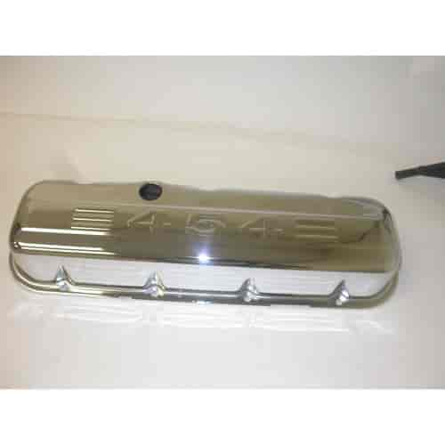 Chrome 1965-95 BB Chevy 396-502 Short 454 C.I.D. Logo Valve Cover - Baffled (Includes Grommets)