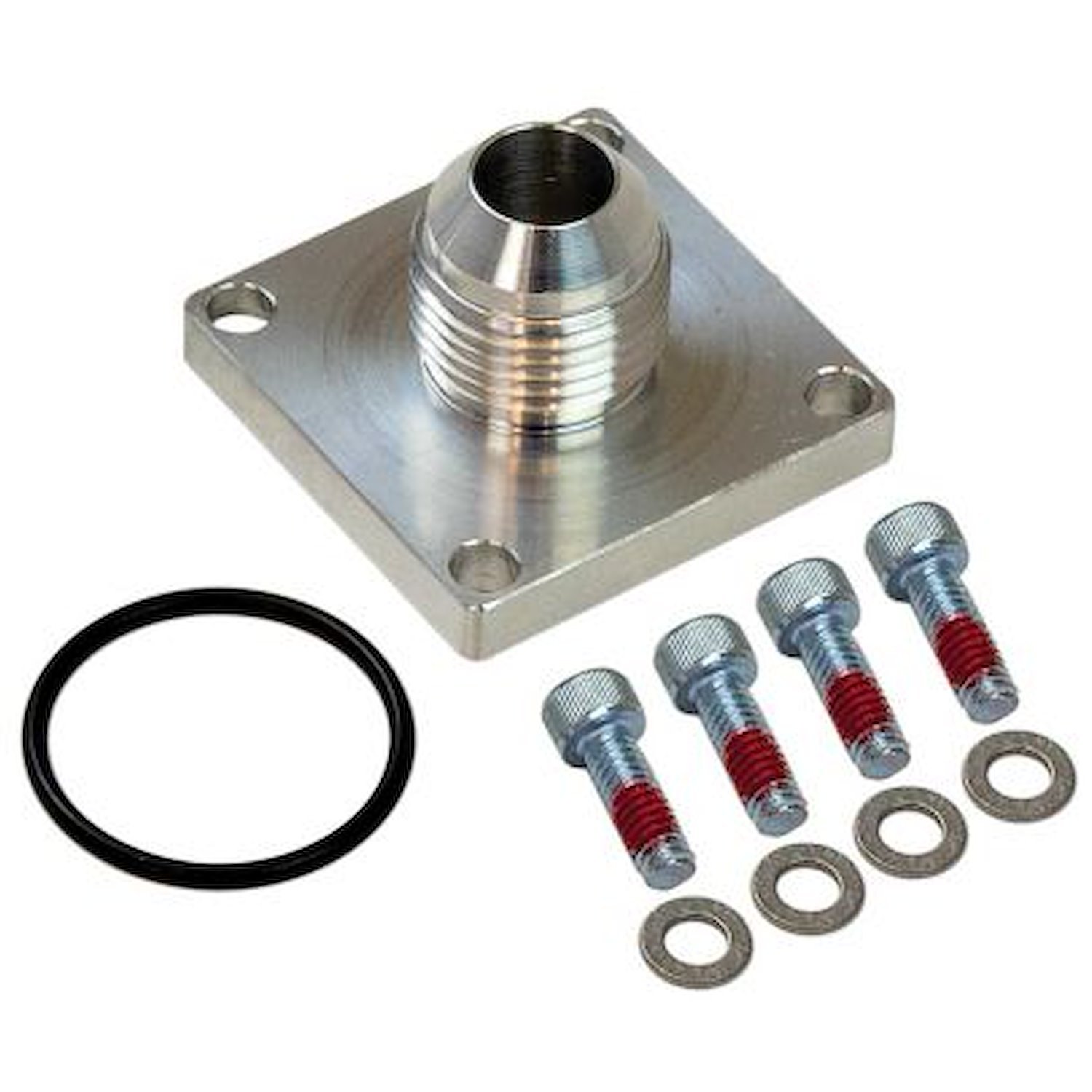 -8AN Male Scavenger Fitting for Dry Sump 4-Bolt Square Base Flange