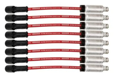 73742 Ultra 40 Red 8.5mm Spark Plug Wire Set for GM Gen III/IV LS, Gen V LT Engines w/Aluminum Heat Shield (11 in.)