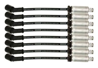 73746 Ultra 40 Black 8.5mm Spark Plug Wire Set for GM Gen III/IV LS, Gen V LT Engines w/Aluminum Heat Shield (11 in.)