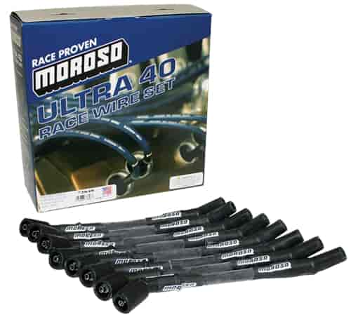 Ultra 40 Sleeved 7 mm Spark Plug Wire Set GM LT Series (Integral Coil Packs) - Black