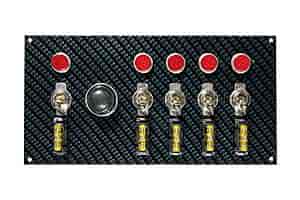 4" x 7-3/4" Fiber Design Switch Panel Gray/Black with starter button