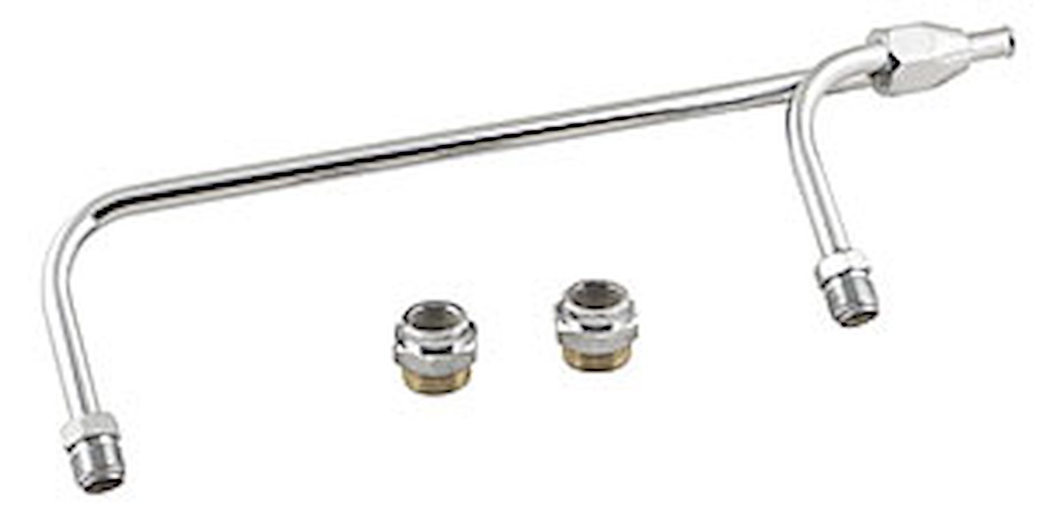 Chrome Fuel Line Kit Fits Holley carbs 4150, double pumpers, and square flange with primary & secondary metering blocks