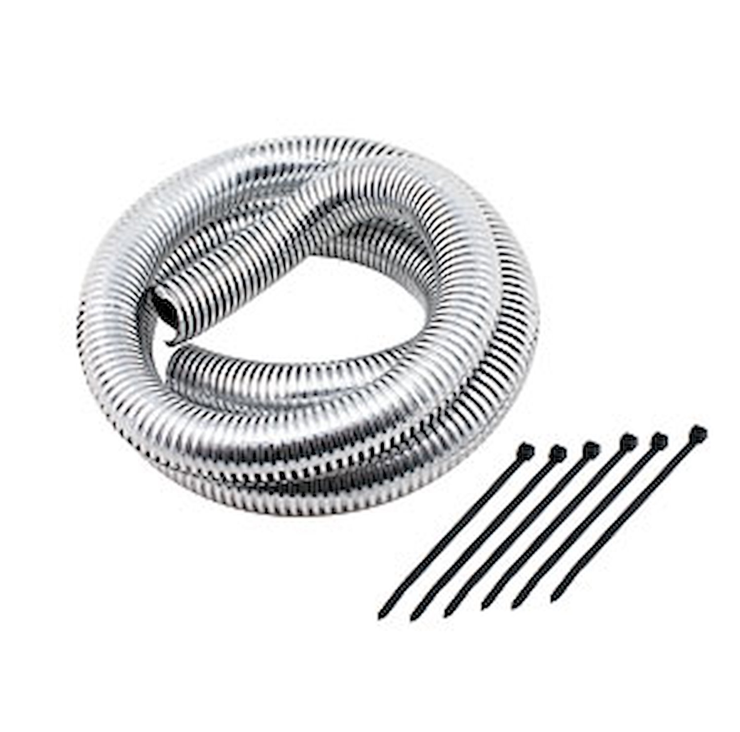 Convoluted Tubing with Tie Straps Chrome