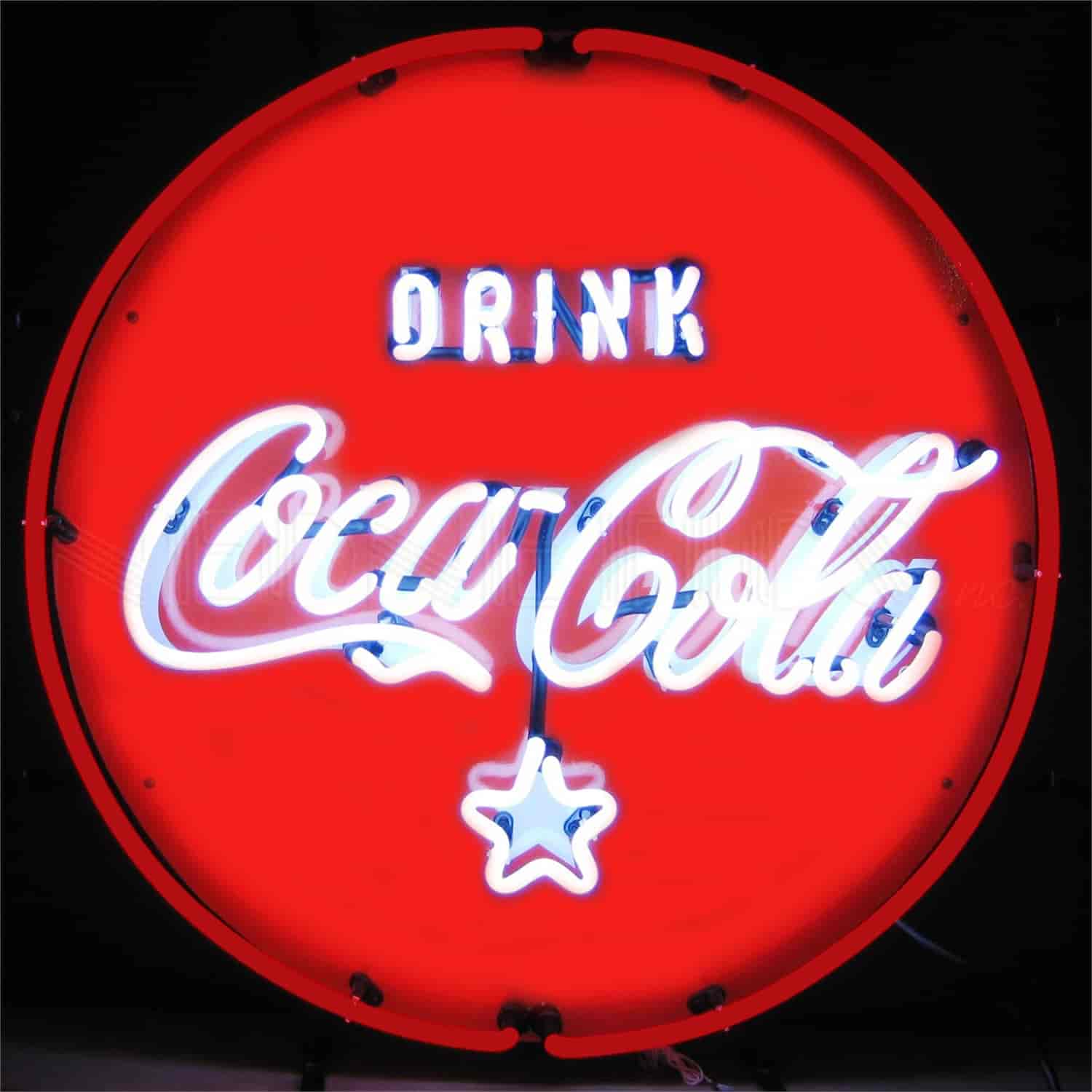 Drink Coca-Cola Red And White Circle Neon Sign