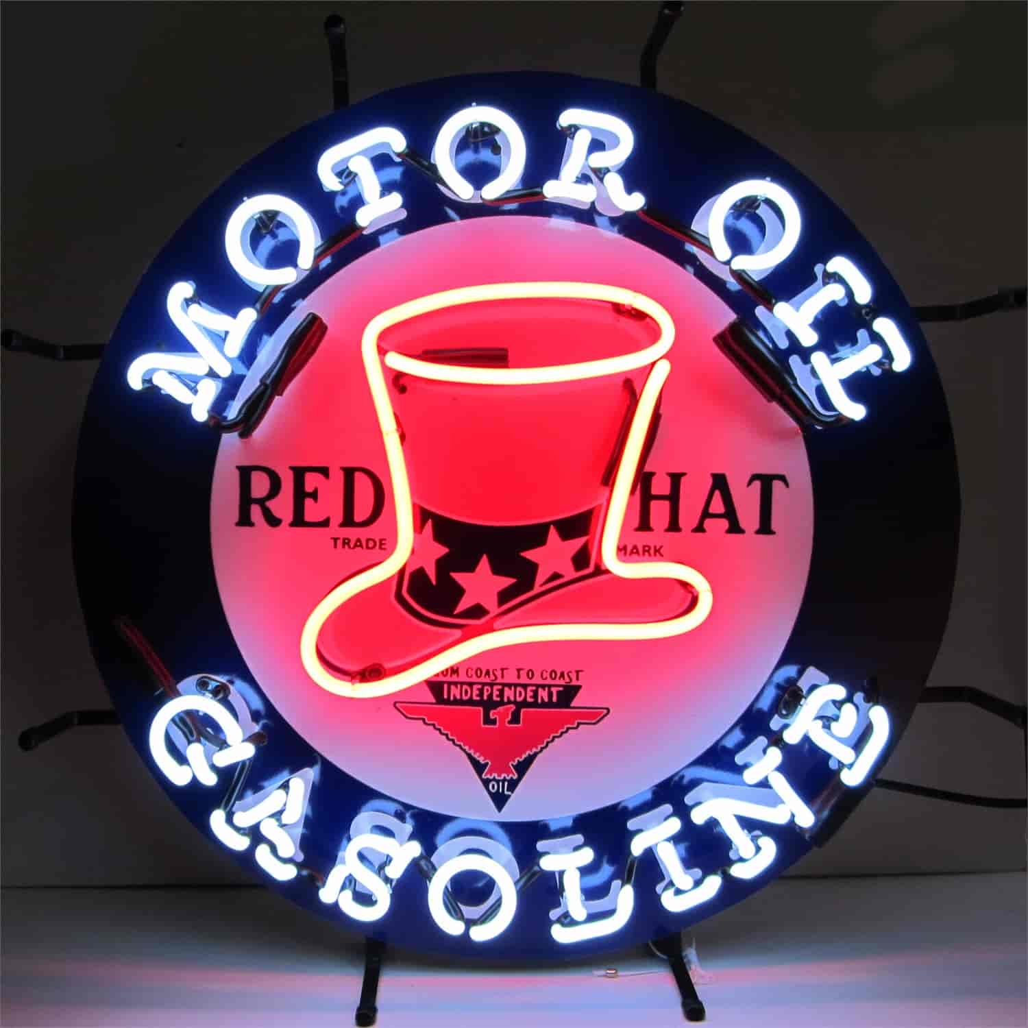 Red Hat Motor Oil Gasoline Neon Sign